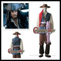 2013 Wholesale Caribbean Captain Jack Sparrow Cosplay Men's Pirate Costume